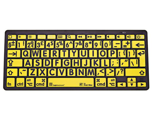XL Print Bluetooth Keyboard (Mac) - Black on Yellow Uppercase