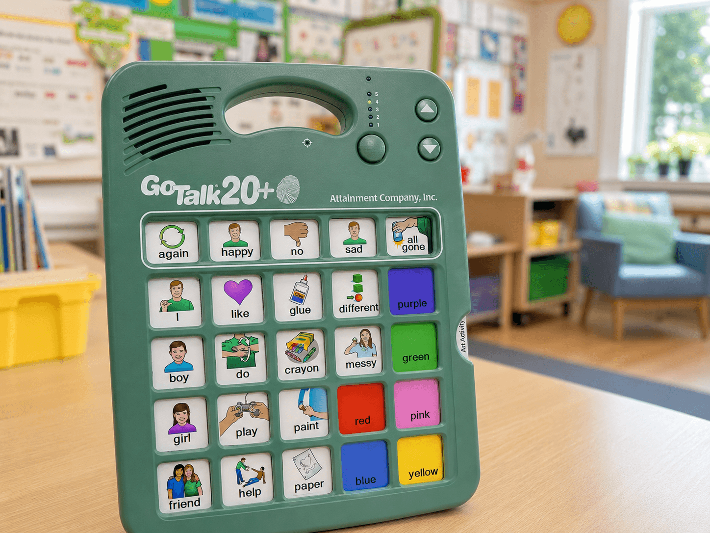 GoTalk 20+ Lite Touch AAC communication aid.