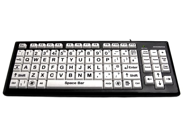Jumbo XL Keyboard - Black on White Uppercase USB