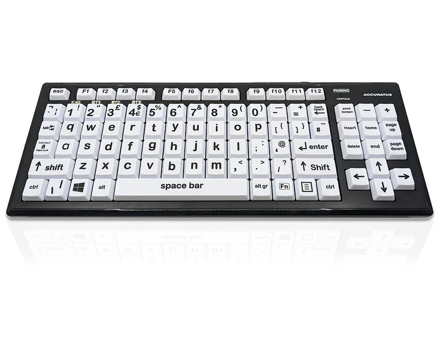 Jumbo XL Keyboard - Black on White Lowercase Bluetooth/RF