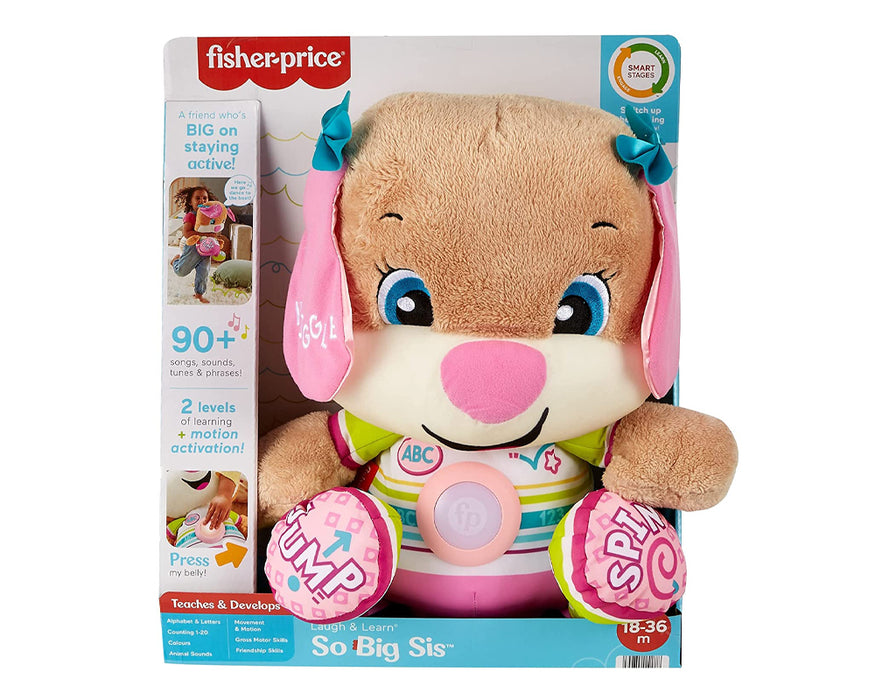 Switch Adapted Toy Laugh Learn Big Pink Puppy Inclusive