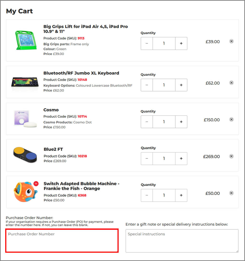 How to Order Online with a Purchase Order