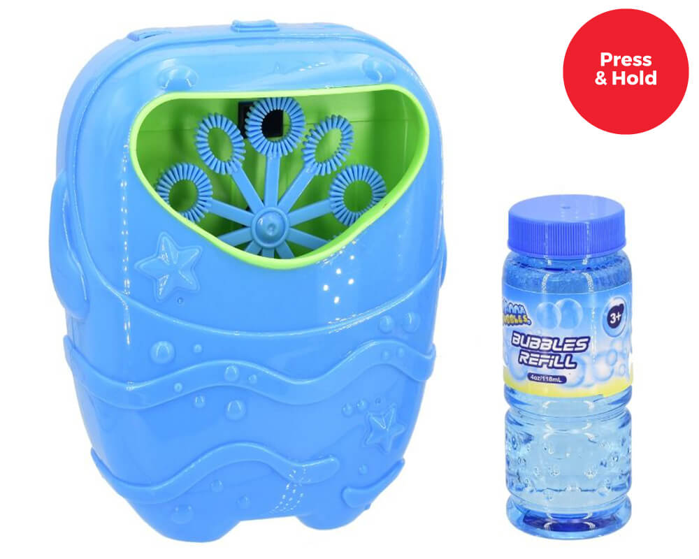 Automatic Bubble Machine With Solution - Battery & USB Powered Party Blower
